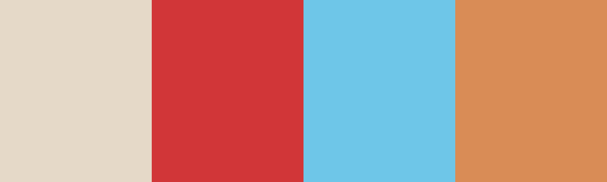Four-color swatch preview for 365 Cultural Color Palettes #043, Cappadocia, Turkey: Tuff Beige, Balloon Red, Anatolian Sky, Fabric Orange.