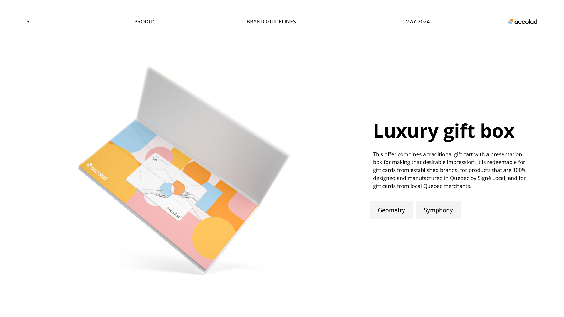 Accolad gift-box packaging design presentation