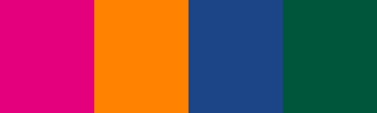 Four-color swatch preview for 365 Cultural Color Palettes #019, Oaxaca, Mexico: Papel Pink, Marigold Orange, Talavera Blue, Agave Green.
