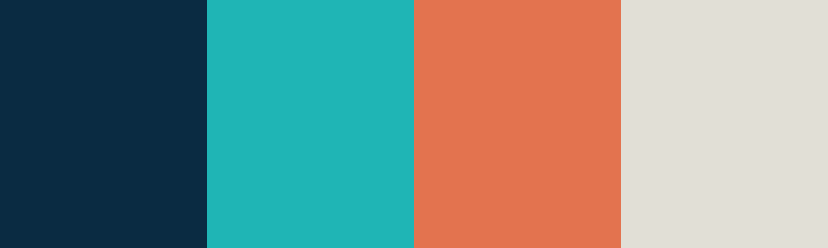 Four-color swatch preview for 365 Cultural Color Palettes #089, Blue Hole, Belize: Abyss Navy, Reef Teal, Coral Orange, Sand Bar.