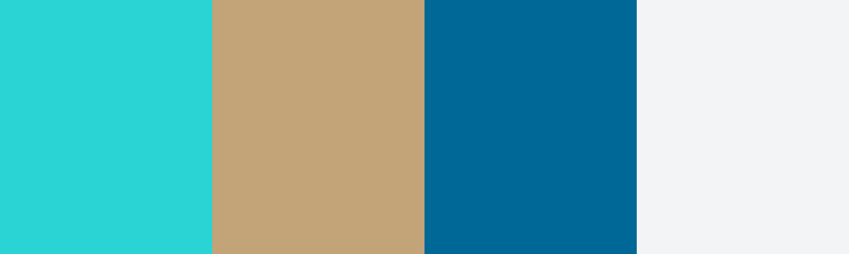 Four-color swatch preview for 365 Cultural Color Palettes #036, Bora Bora, Tahiti: Lagoon Aqua, Thatch Tan, Deep Reef, Coral Sand.