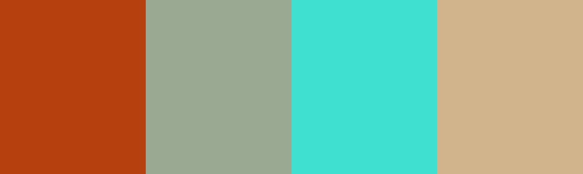 Four-color swatch preview for 365 Cultural Color Palettes #020, Arizona, USA: Canyon Rust, Desert Sage, Turquoise Stone, Sandstone Beige.