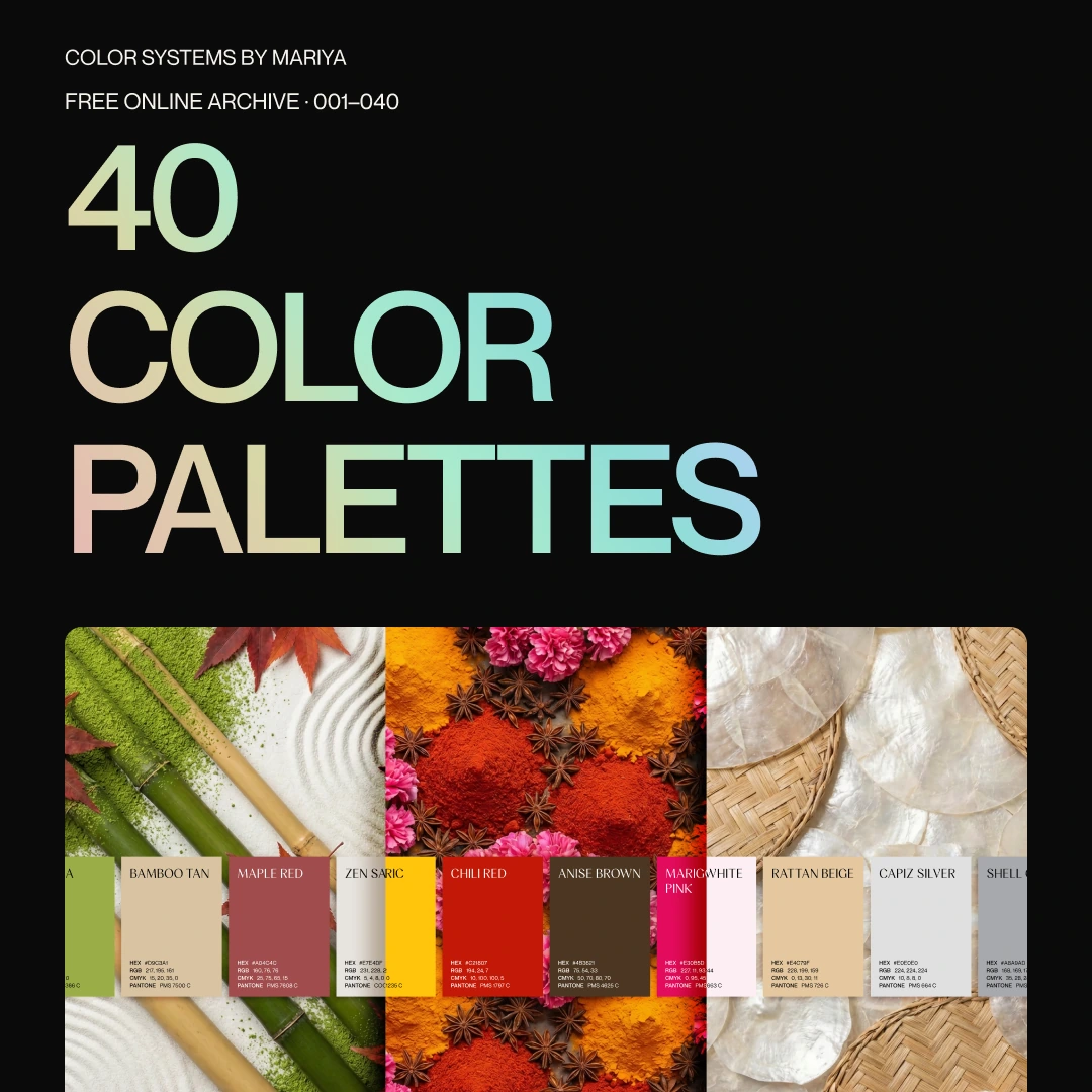 40 Cultural Color Palettes: the free online archive.