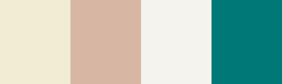 Four-color swatch preview for 365 Cultural Color Palettes #050, Doha, Qatar: Limestone Cream, Desert Rose, Pearl White, Teal Sea Water.