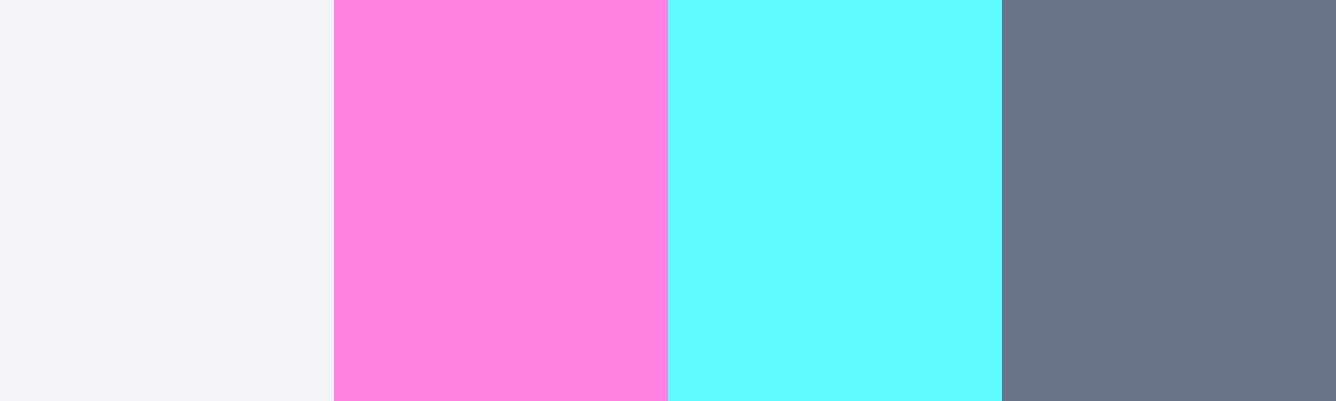 Four-color swatch preview for 365 Cultural Color Palettes #096, Miami, USA: Deco White, Neon Pink, Neon Cyan, Palm Shadow.
