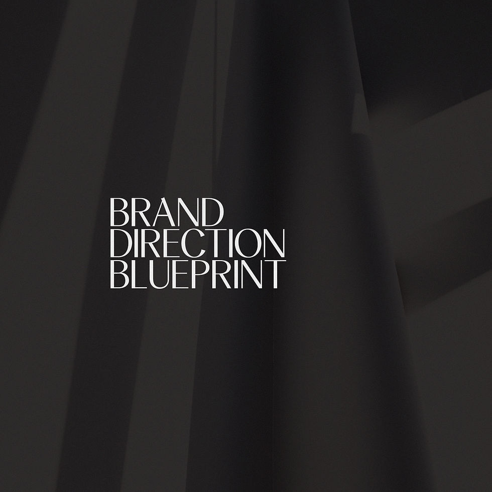 Brand direction blueprint structure outlining positioning, audience, messaging, and visual direction rules for consistent brand development