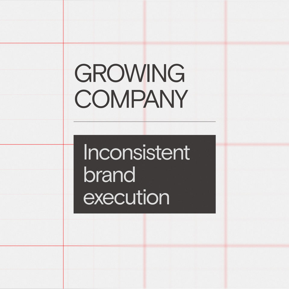 Growing company experiencing inconsistent brand execution due to lack of documented brand identity system and governance fram