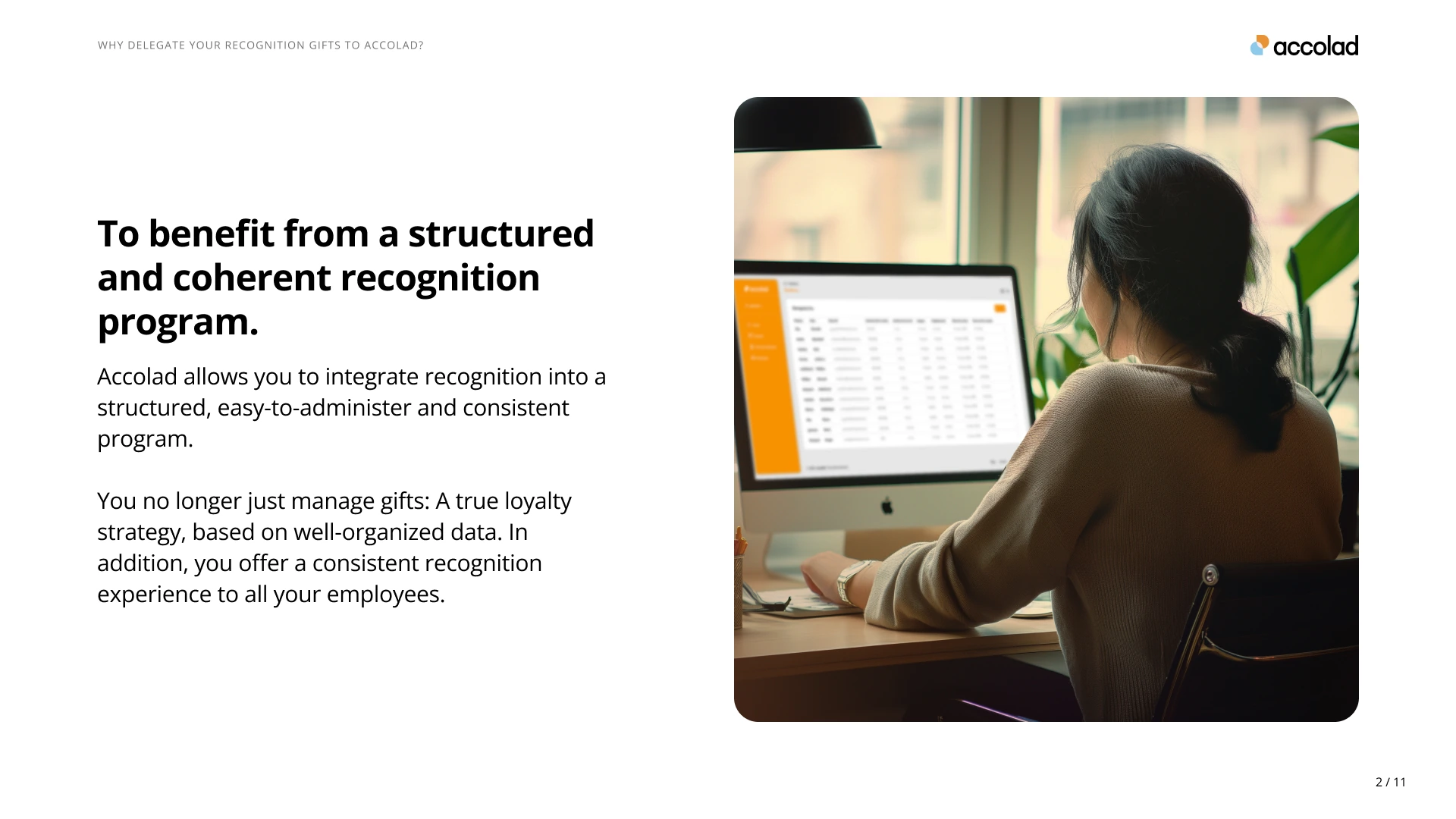 Accolad B2B publication page explaining a recognition program
