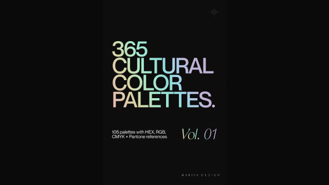 365 Cultural Color Palettes Vol. 01 cover: 105 palettes with professional color references.