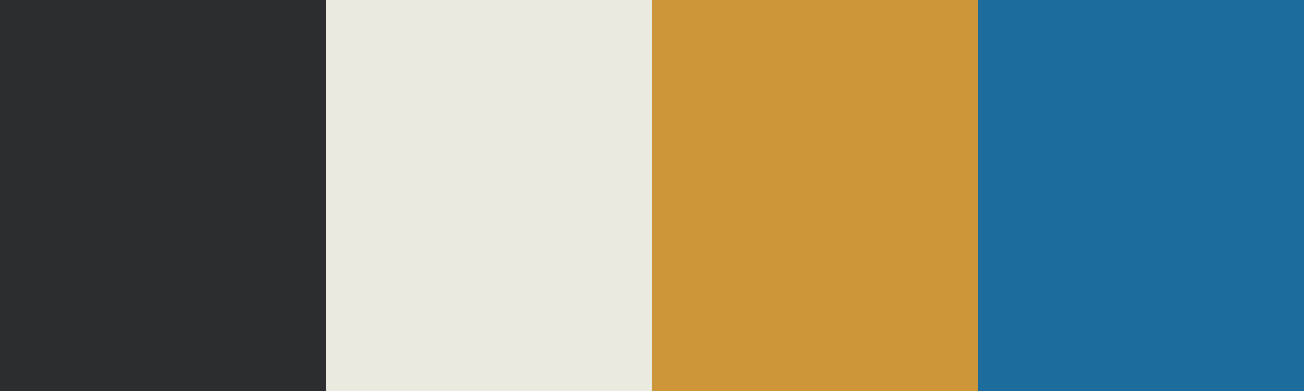 Four-color swatch preview for 365 Cultural Color Palettes #100, Rio De Janeiro, Brazil: Copa Wave Black, Calcada White, Golden Sand, Atlantic Blue.