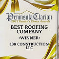 peninsula readers choice award for best roofing contractor