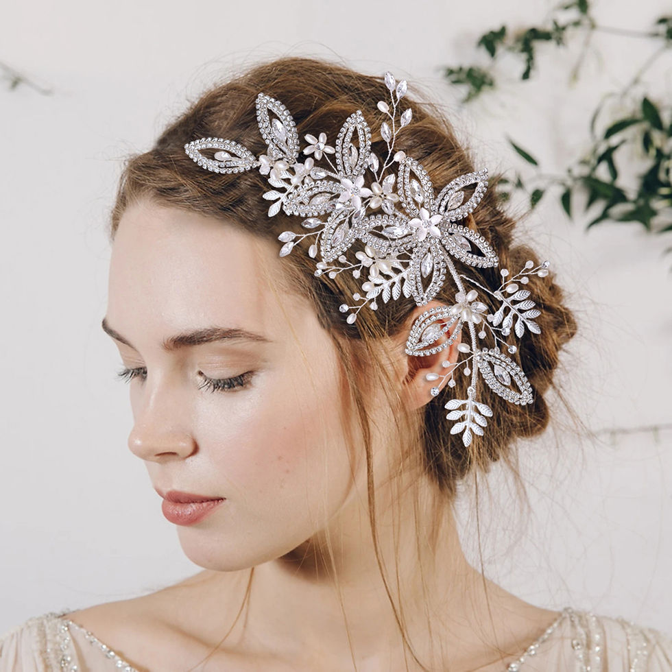 Elevate your bridal look with the enchanting sparkle of our freestyle hairpieces.