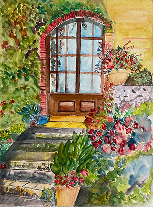 Watercolor painting, Entrance, by Subadra Perumal