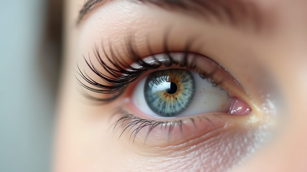 Eye-level view of a silicone shield used in lash lifting