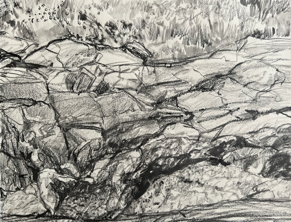 Edge of Land #1, 11 x 14, pencil on paper, 2022