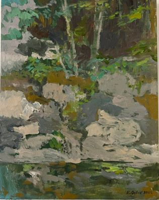 Forest Edge #2, 14 x 11, oil on wood board, 2022