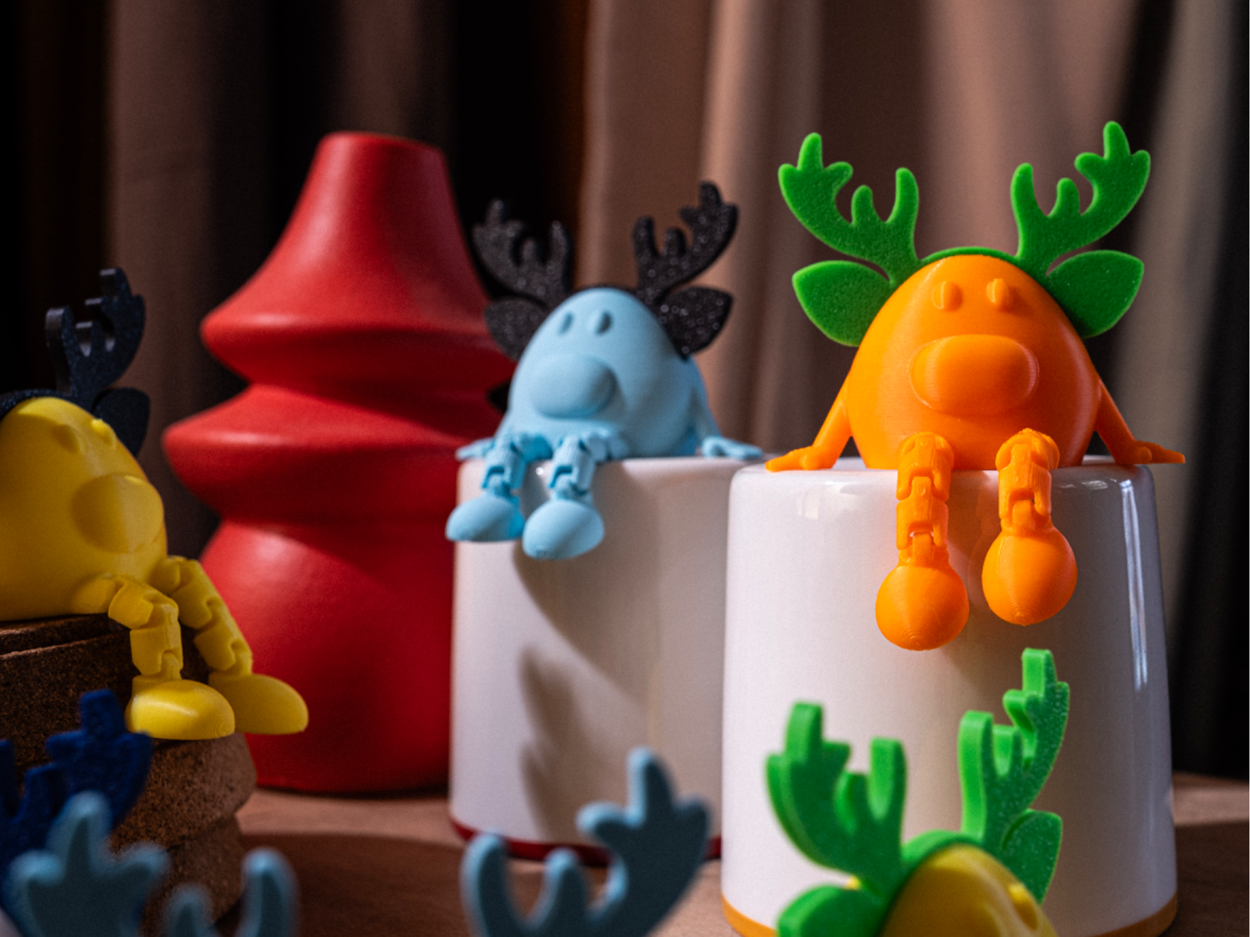 Articulated christmas deer - Set of 2