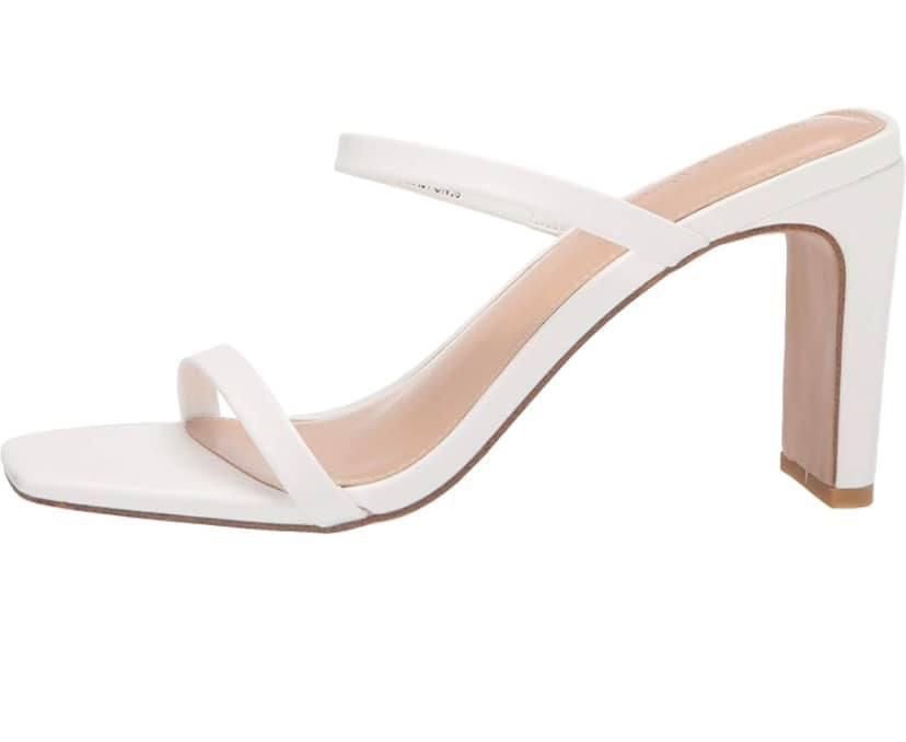 Thumbnail: NEW SIZE 9 Silver Drop Square Toe Dual Strap