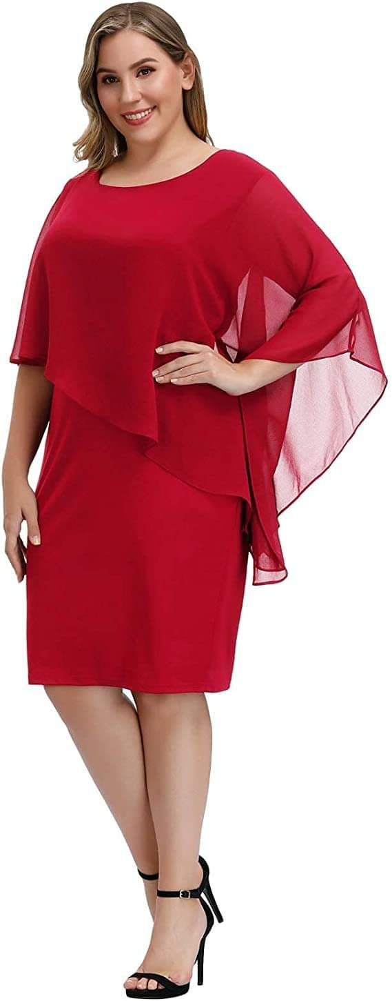 Thumbnail: NEW Hanna Nicole - Pencil Dress w/chiffon overlay
in stock evergreen size 16+