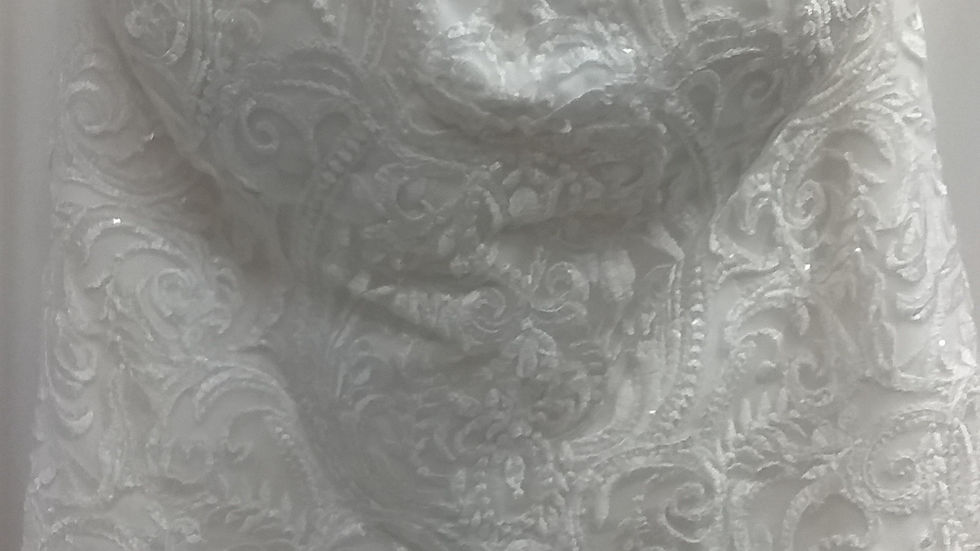 Thumbnail: SIZE 10 REBECCA INĢRAM IVORY FIT AND FLARE 
