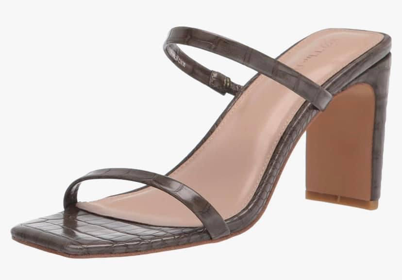 Thumbnail: NEW SIZE 9 Silver Drop Square Toe Dual Strap