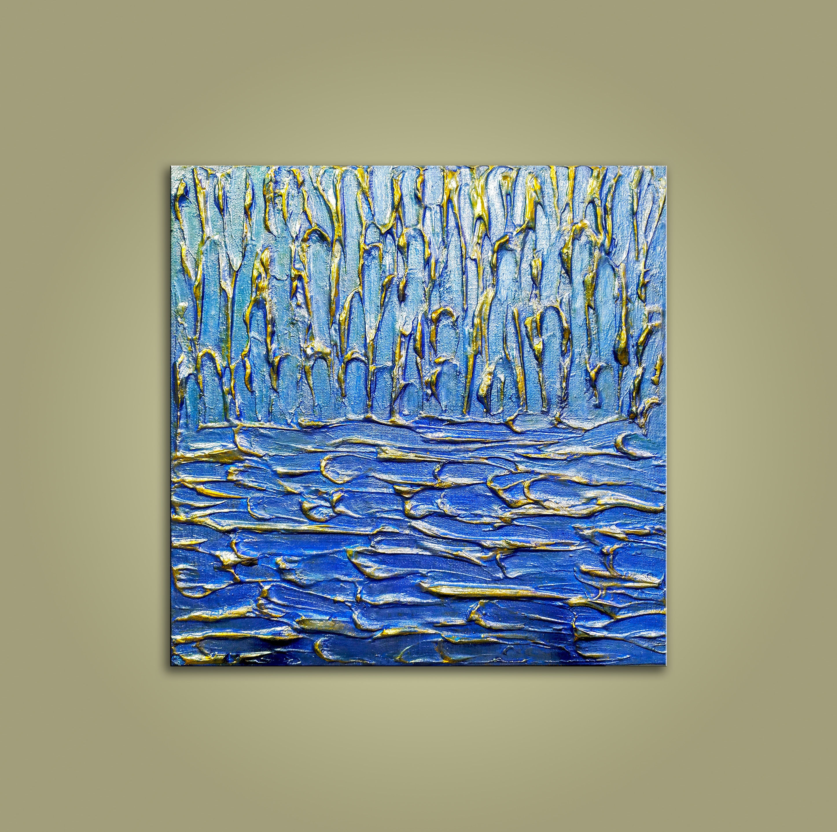 Golden blue water