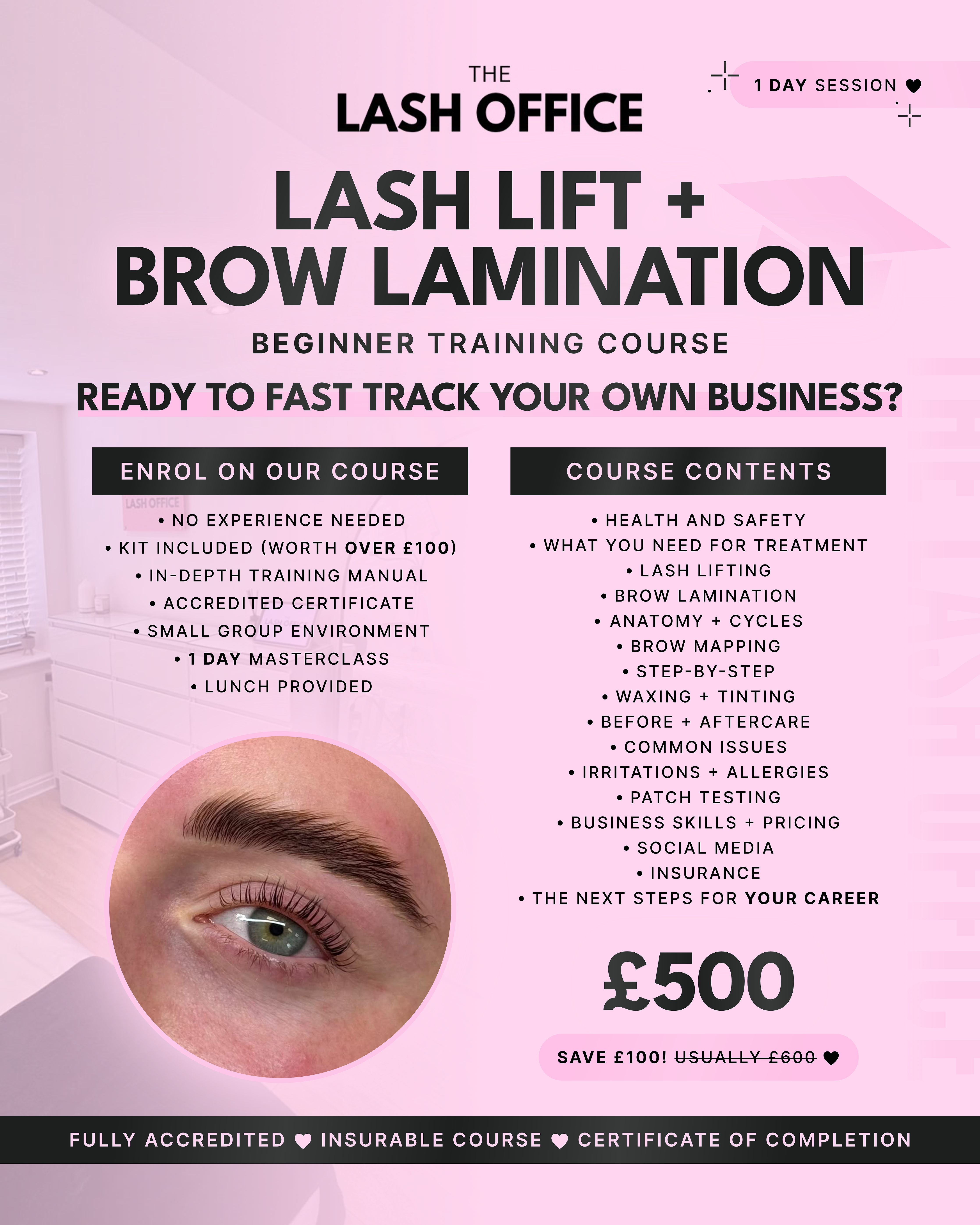 Lash Lift + Brow Lamination Beginner Training Course