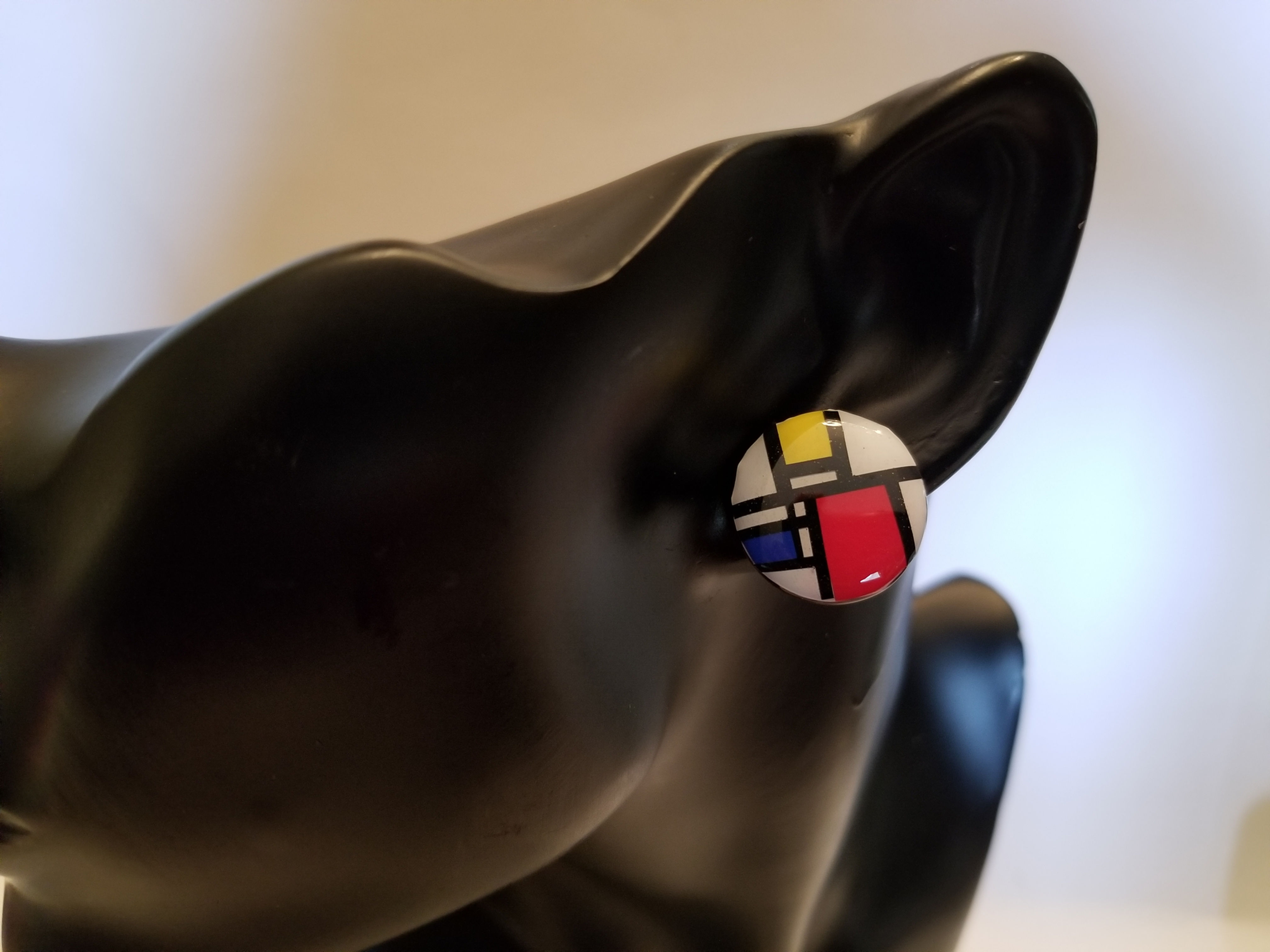 Mondrian Button Earrings 