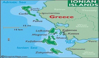 map of ionian islands