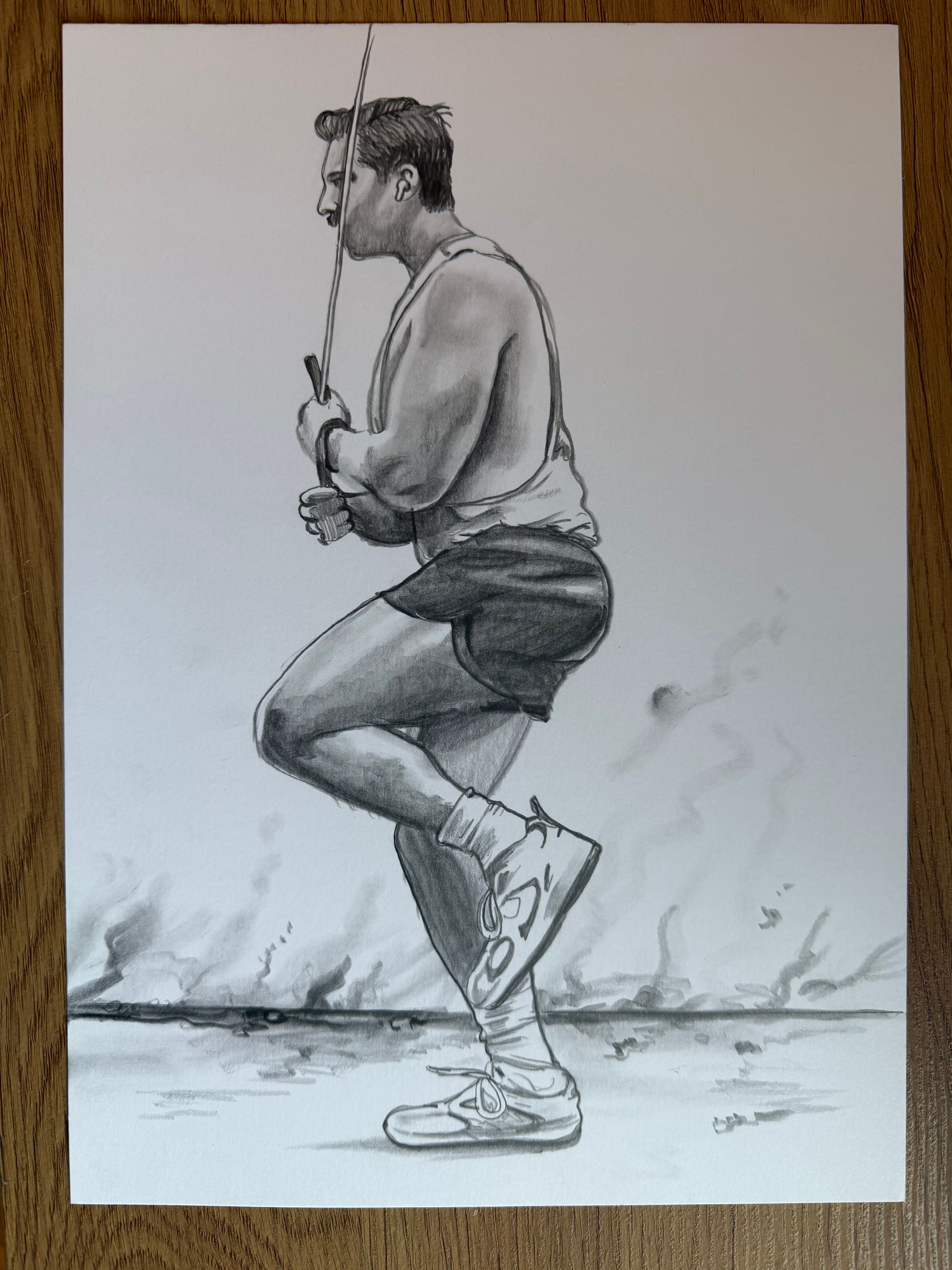 Dylan Skips III, Original Signed Drawing 8.27" x 11.69" 200gsm