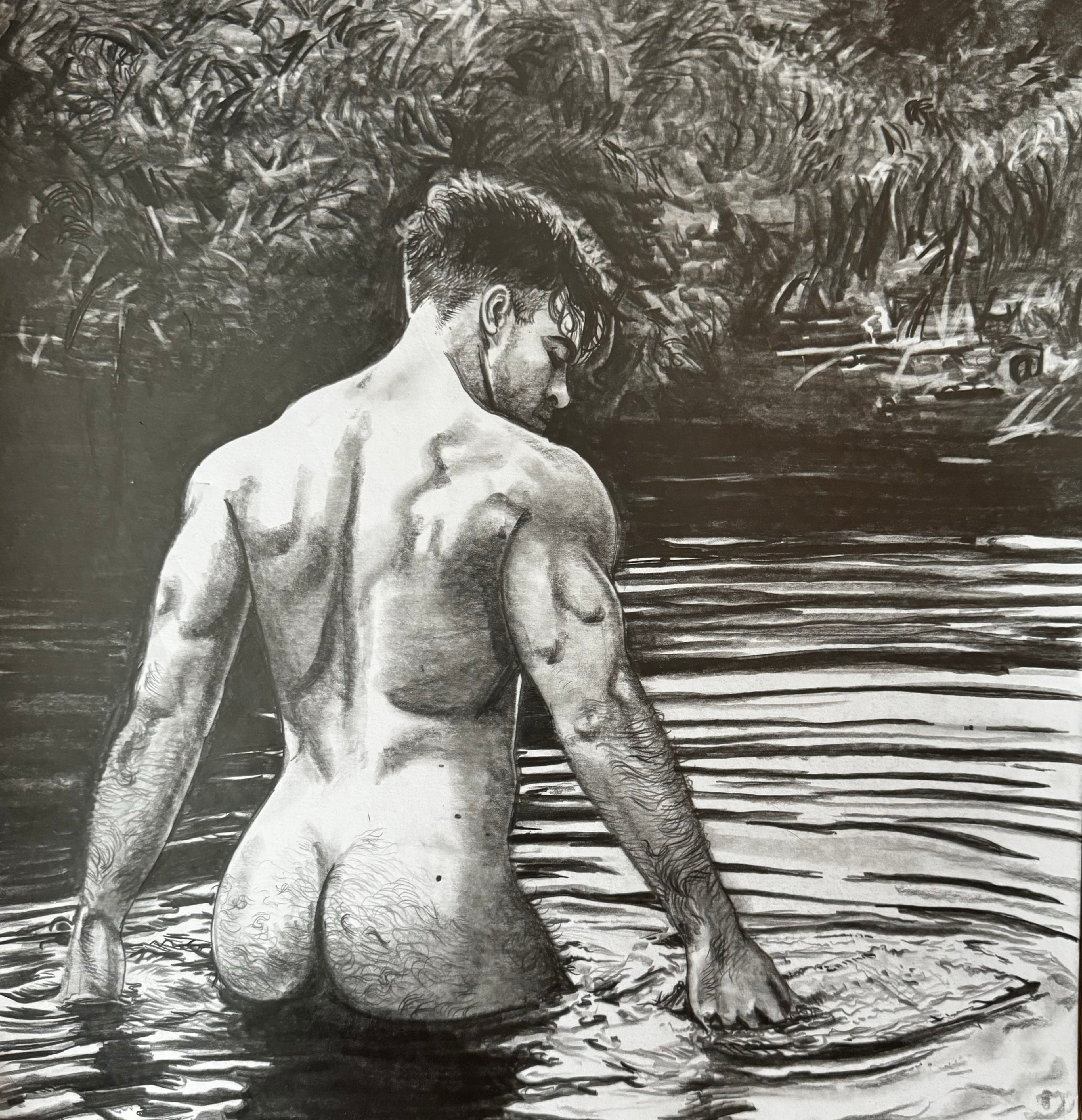 Wallow, Original Signed Drawing 11.69" x 11.69" 200gsm