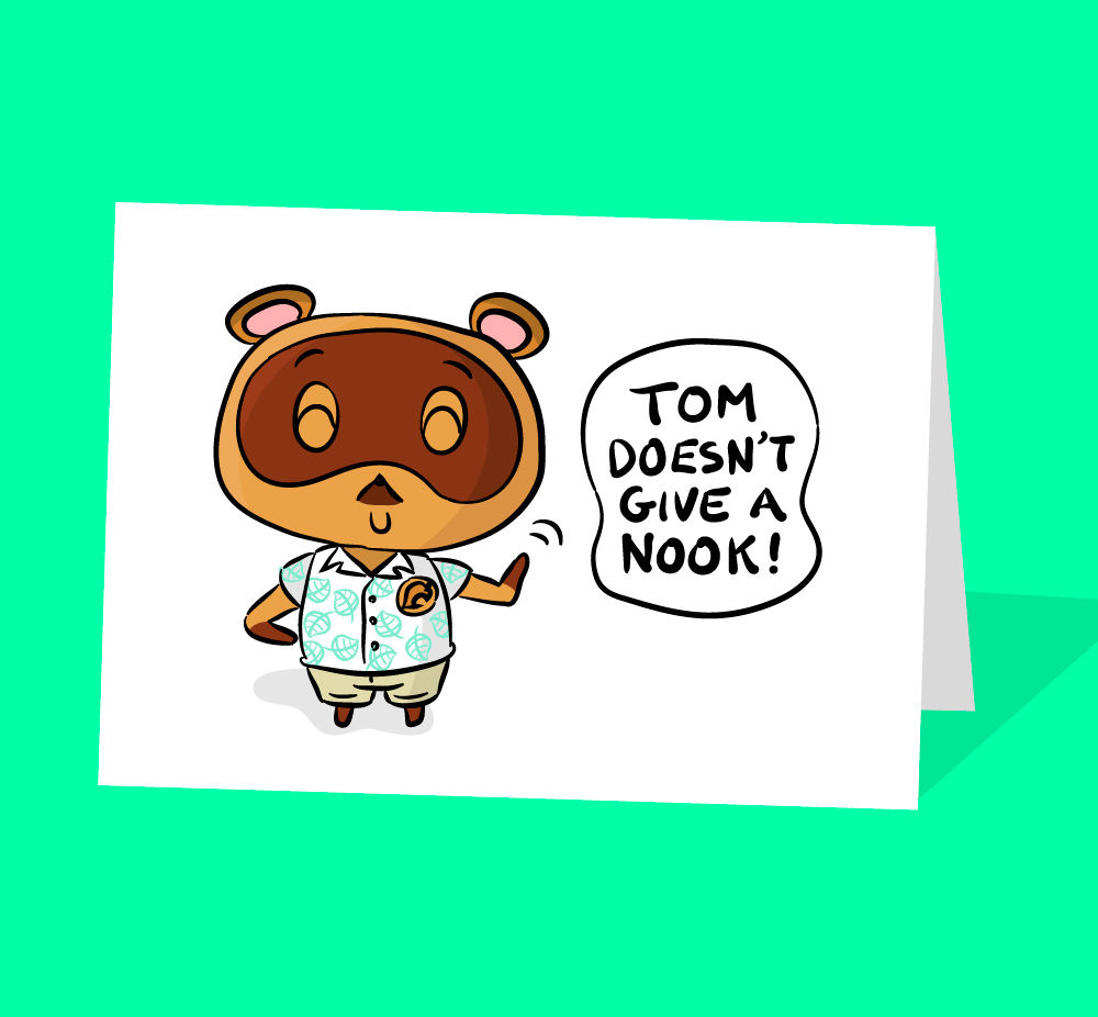 tom nook greeting card