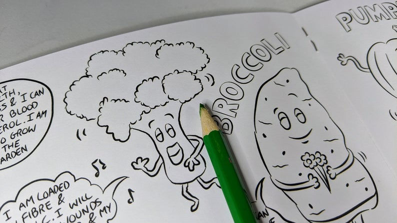 Thumbnail: vegetable colouring book