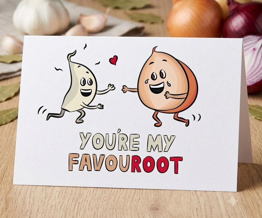 garlic birthday card