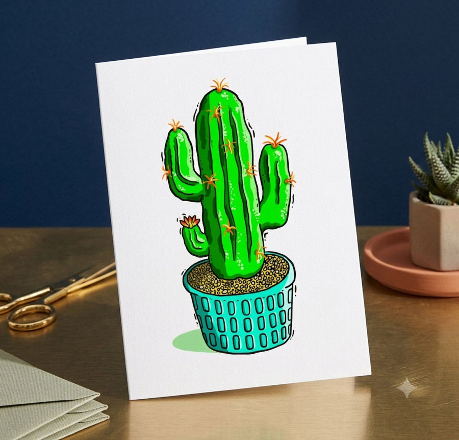 cute cactus card