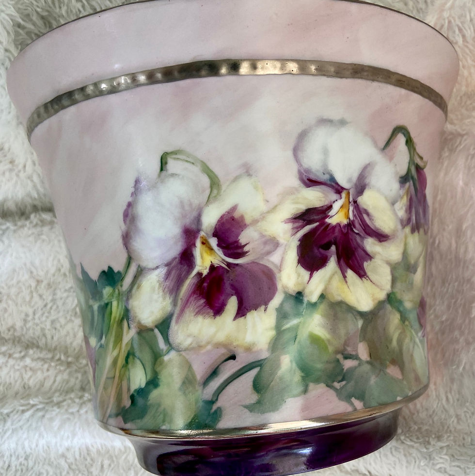 Thumbnail: Pansies on a Cache Pot