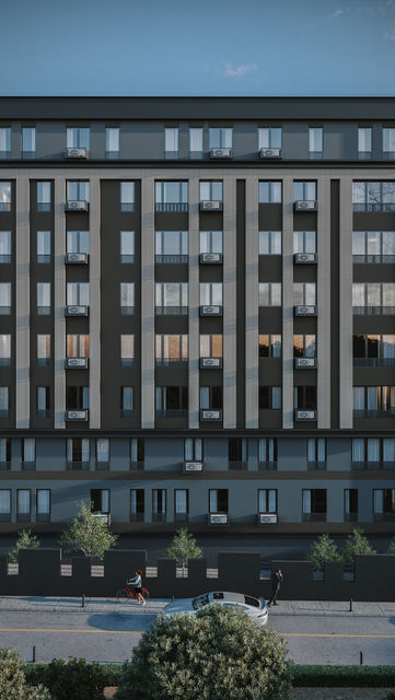 Rezidans cephe detay 3D render mimari