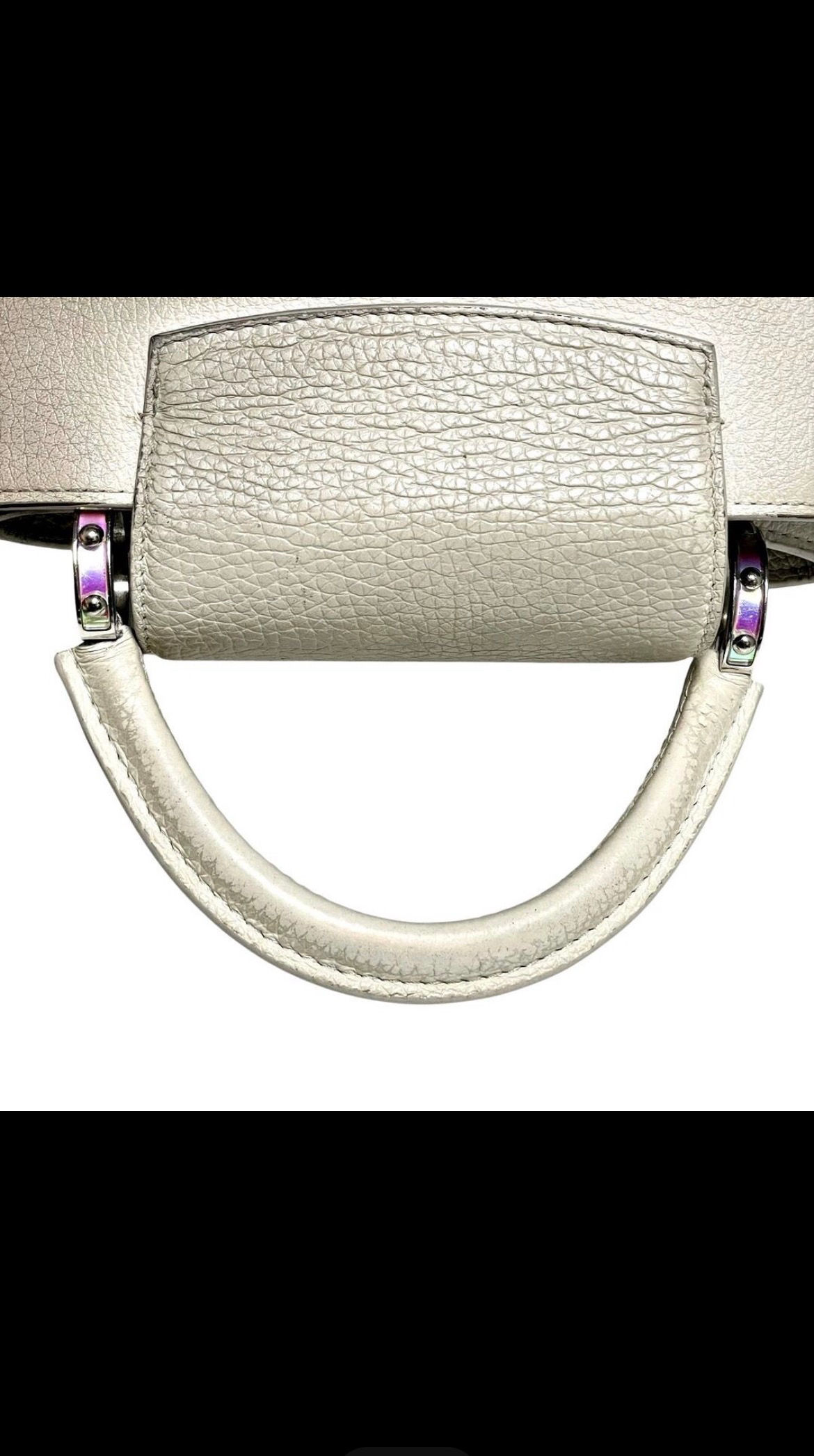 LOUIS VUITTON Capucines BB Taurillon Leather Snow White