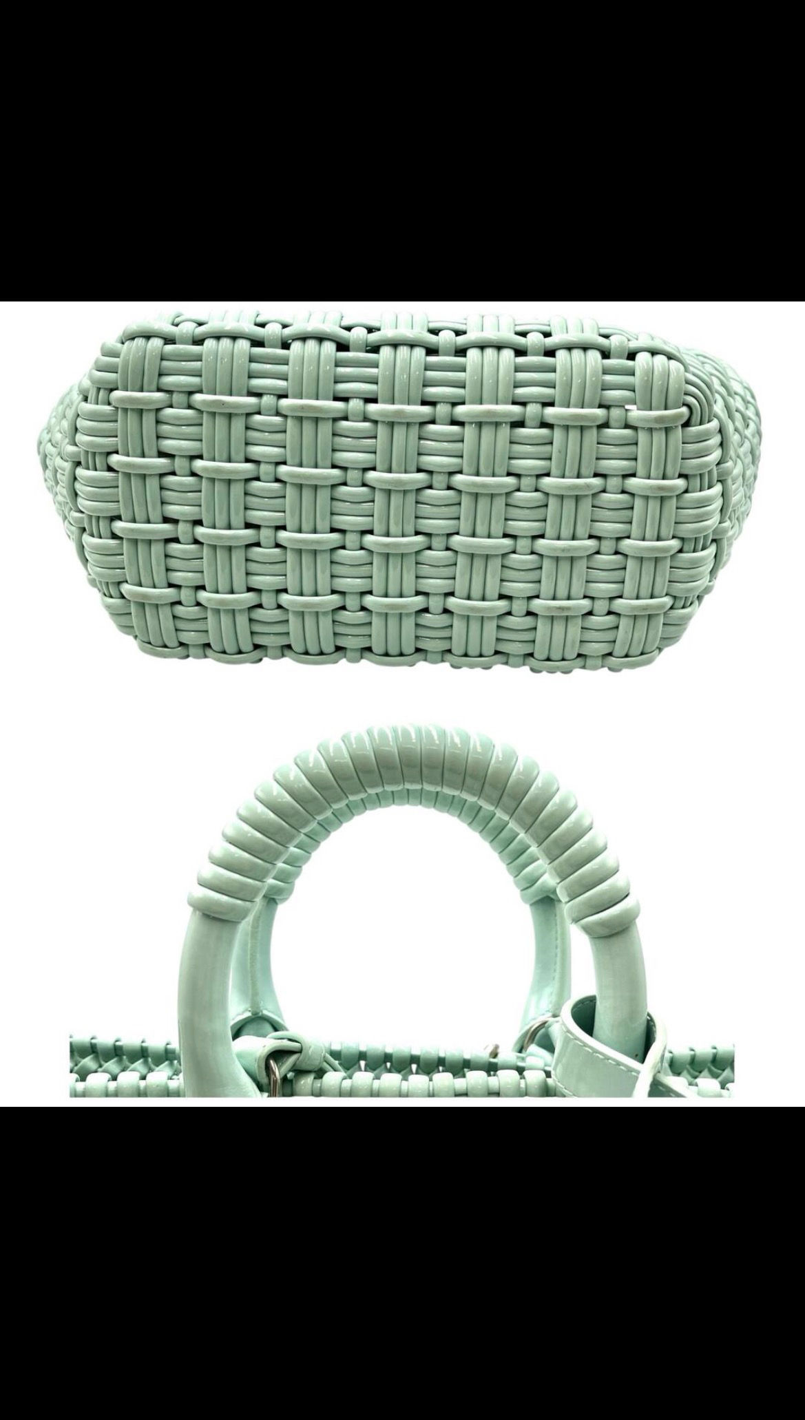 BALENCIAGA Handbag Bistro XS 2-Way Shoulder Basket Bag 671342 Enamel Mint Gree