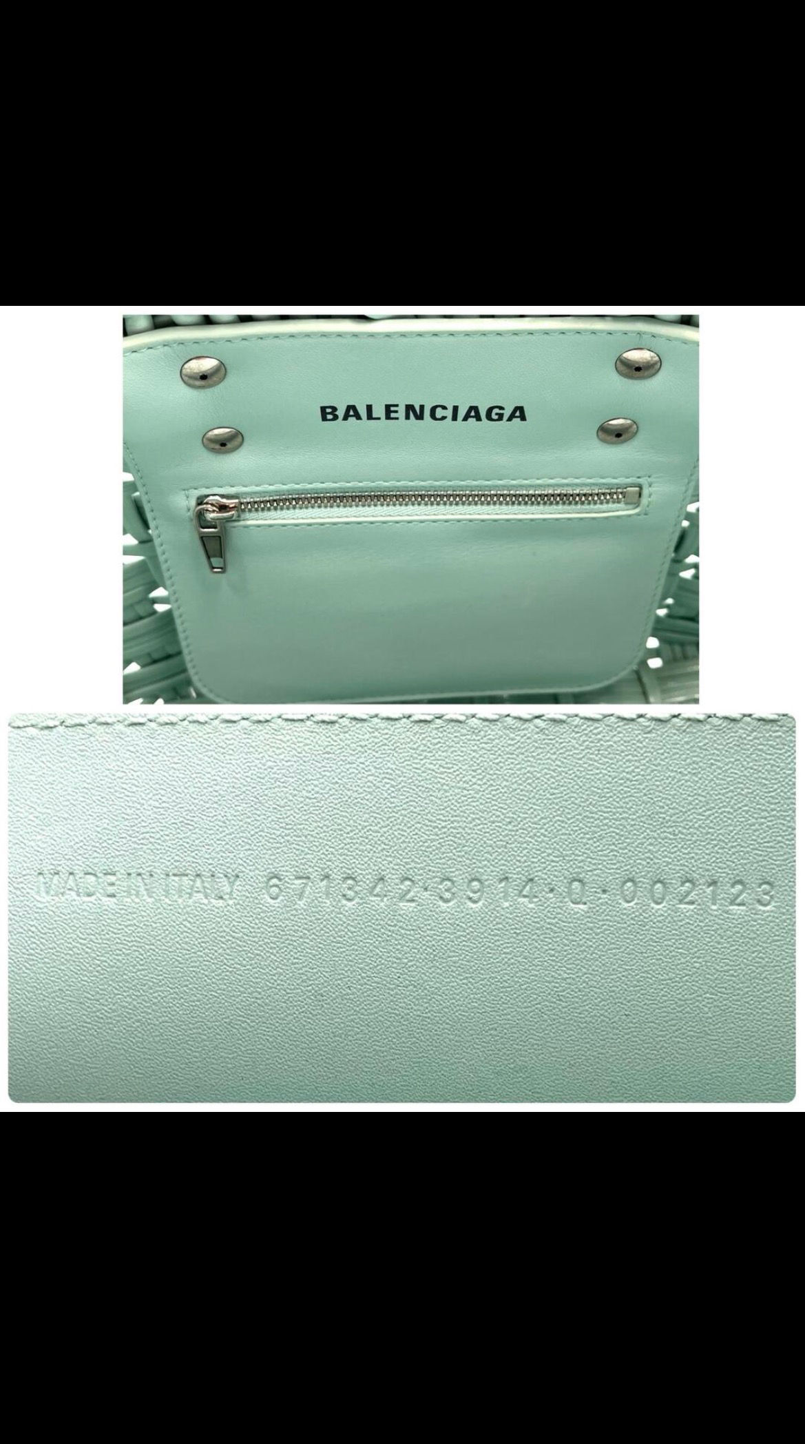 BALENCIAGA Handbag Bistro XS 2-Way Shoulder Basket Bag 671342 Enamel Mint Gree