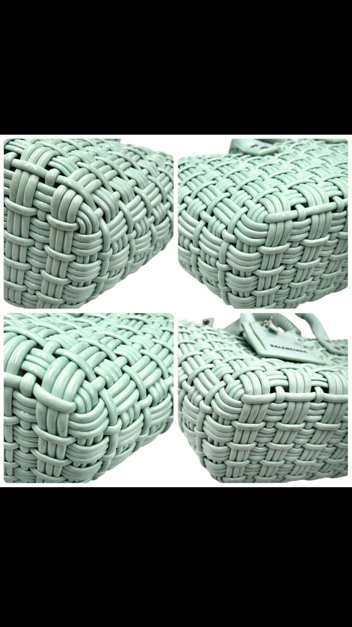 BALENCIAGA Handbag Bistro XS 2-Way Shoulder Basket Bag 671342 Enamel Mint Gree