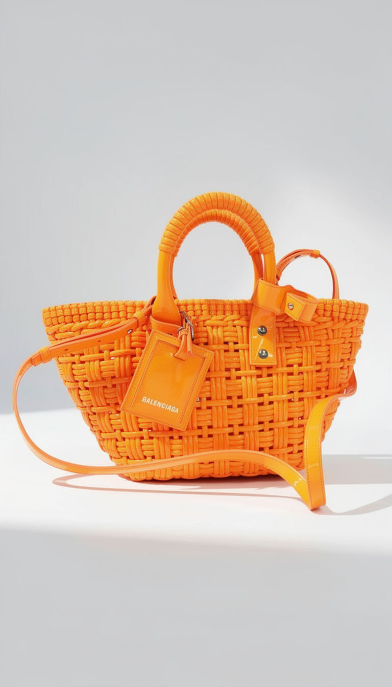 BALENCIAGA Bistro Basket Bag / Woven Tote Bag