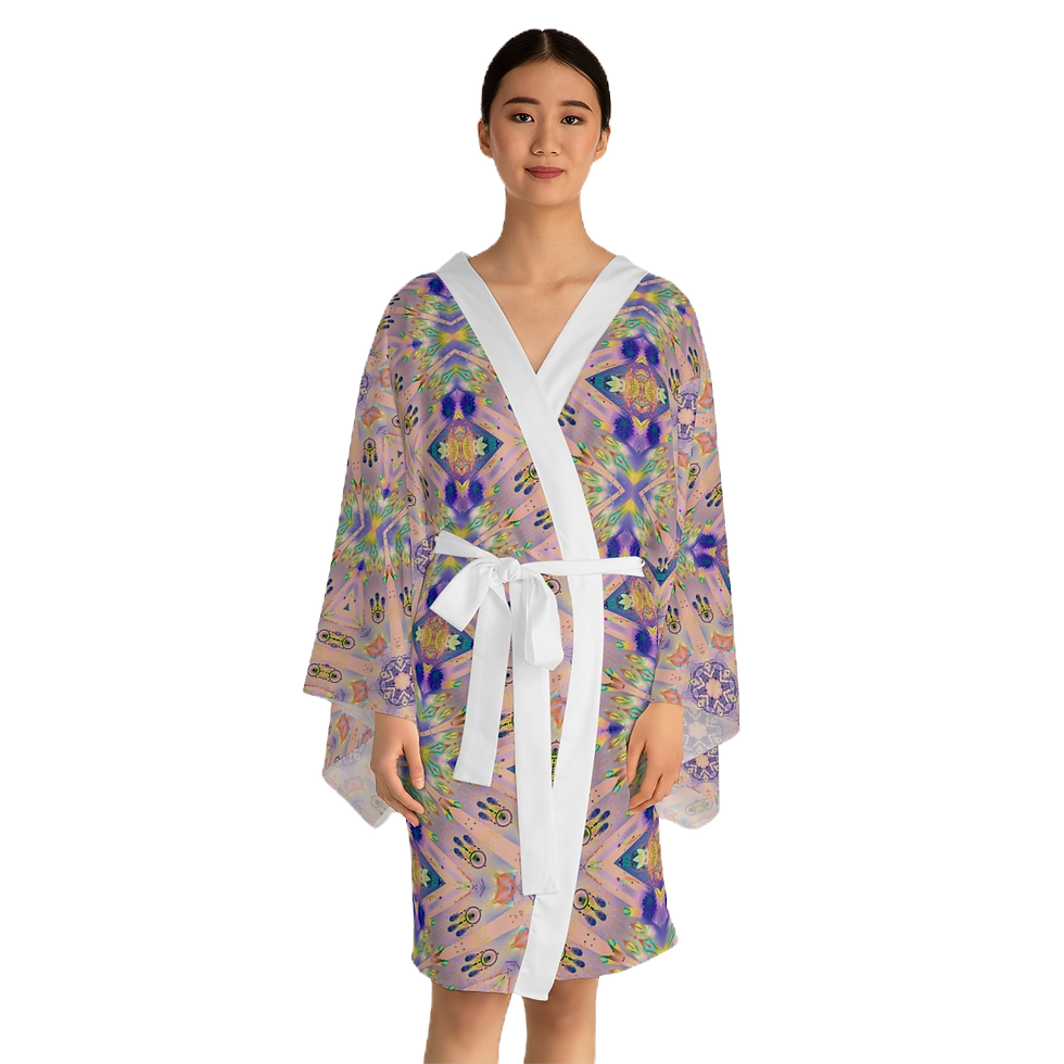 Thumbnail: Long Sleeve Kimono Robe (AOP)