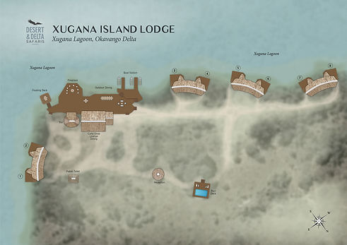 Xugana Island Lodge Camp Layout