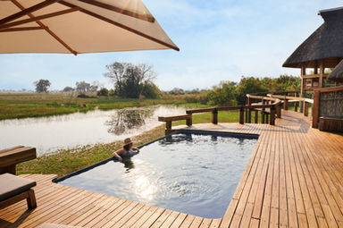 The pool at Camp Okavango.