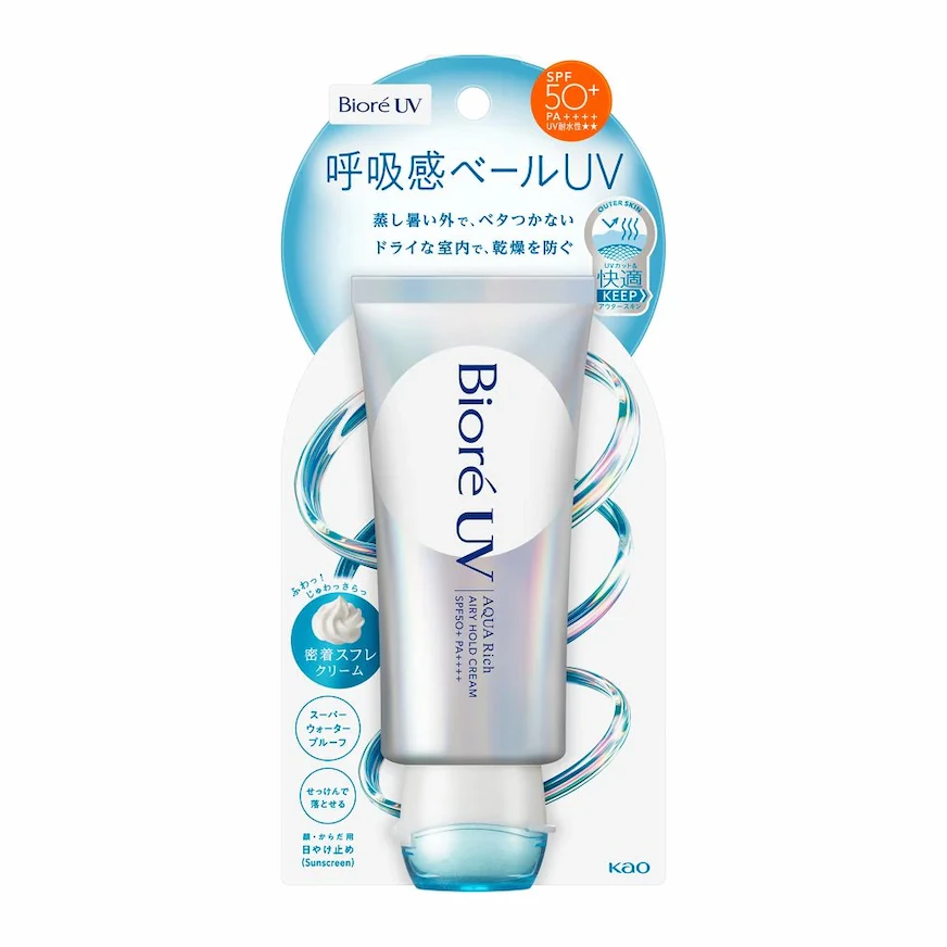 Bioré 呼吸感防曬霜擁有獨特的舒芙蕾質地，吸汗防水效果深受戶外愛好者喜愛