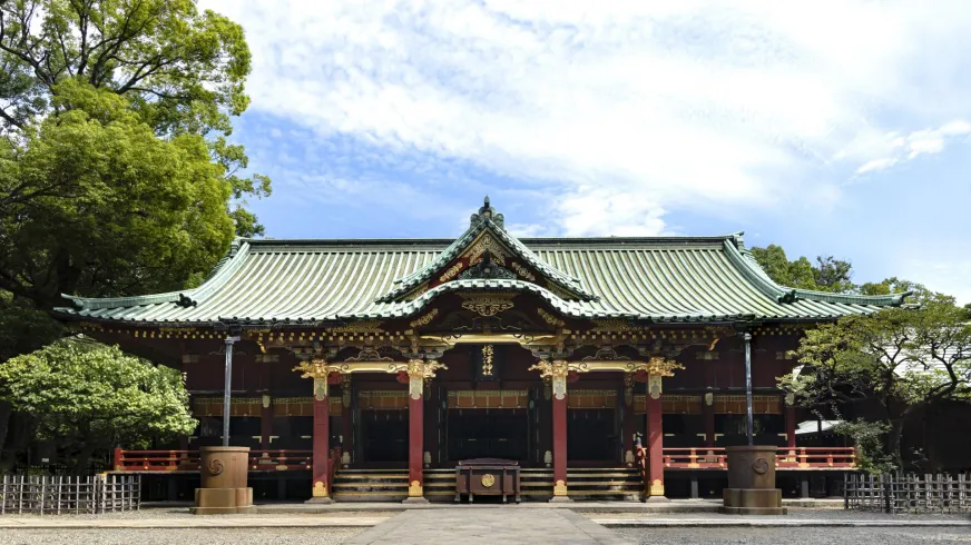 日本東京根津神社拜殿江戶時代建築國家指定文化財