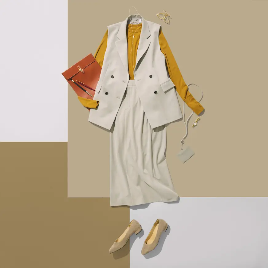 GU黃色系列穿搭示意圖