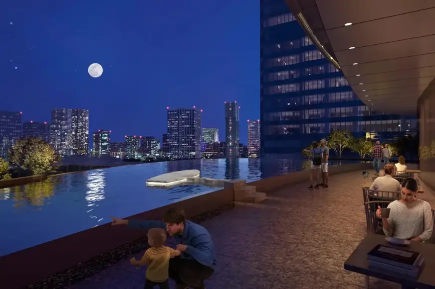 MoN Takanawa 結合展覽、表演與公共空間，從 Box1000 劇場到頂樓露台與足湯，呈現多層次的文化場域。