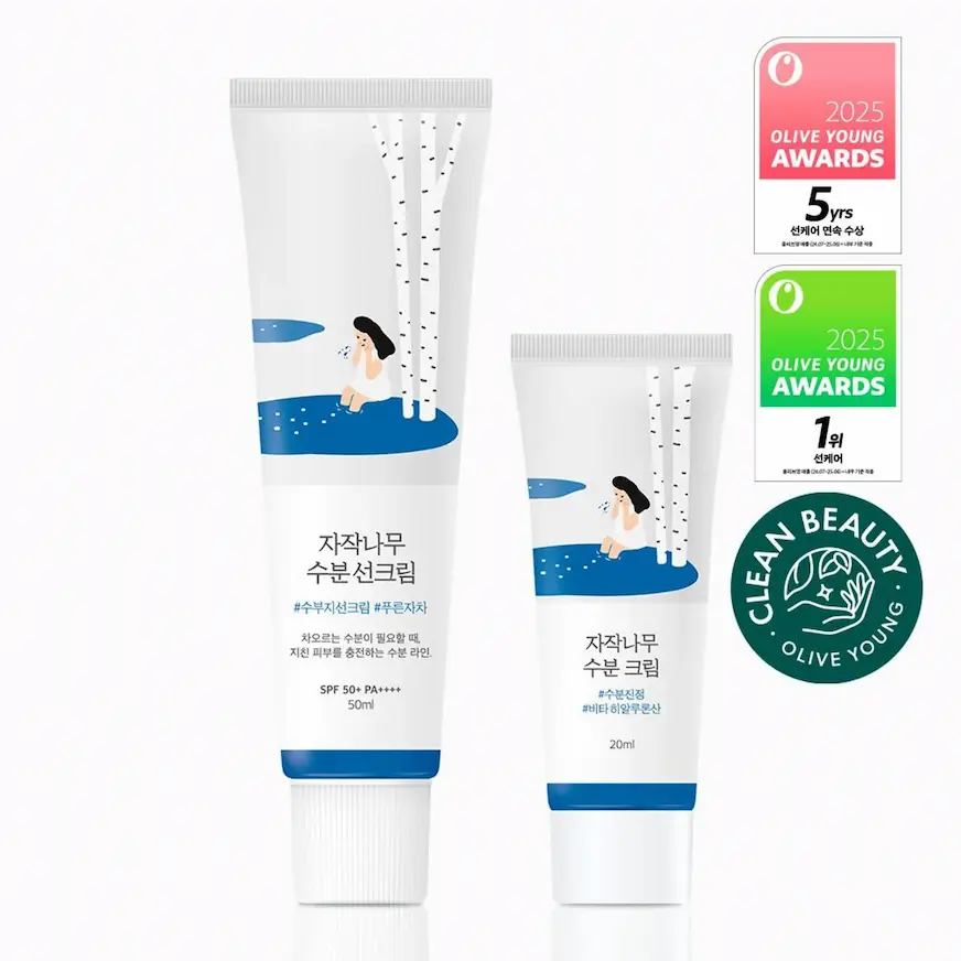2026 韓國 Olive Young 護膚榜單推薦：Round Lab 獨島白樺樹防曬